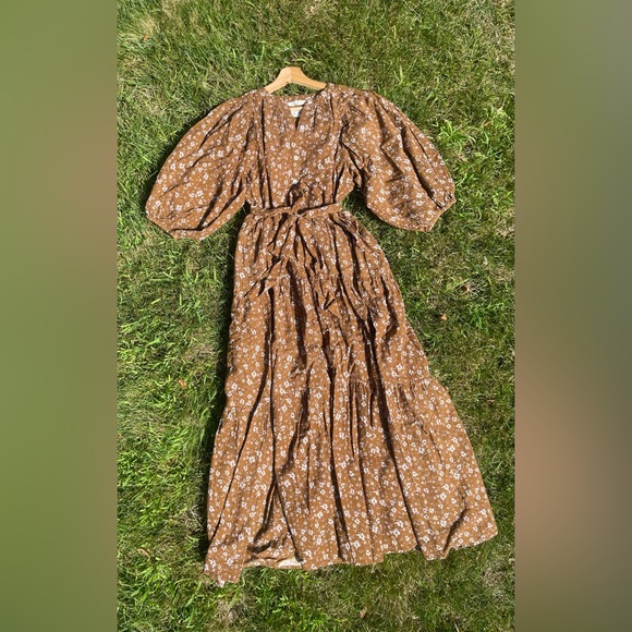 madewell casual dress Women's The Peyton Midi in Black Vintage Ivory Yarndye - Size XL ideal for vacations and beyond. White Casual Dresses for Women